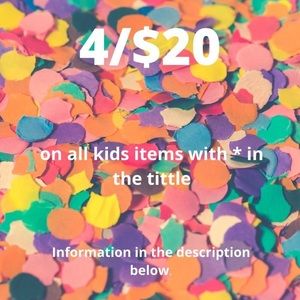 4/$20 Sale on any items with * sign (Kids, womens, mens)